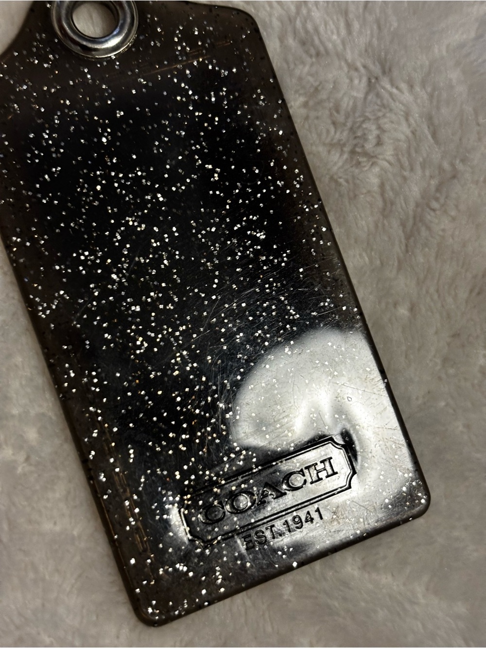Coach Black Glitter Resin Bag Tags Duo - Picture 4 of 8